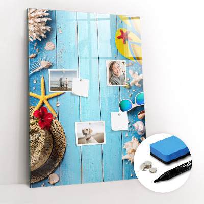 Glass dry erase board magnetic Beach set