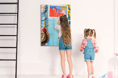 Glass dry erase board magnetic Beach set