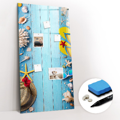 Glass dry erase board magnetic Beach set