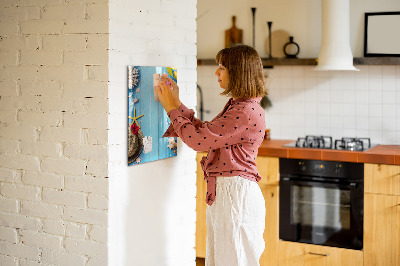 Glass dry erase board magnetic Beach set