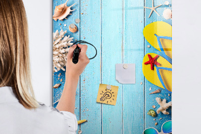 Glass dry erase board magnetic Beach set