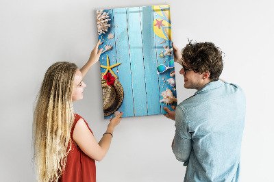 Glass dry erase board magnetic Beach set