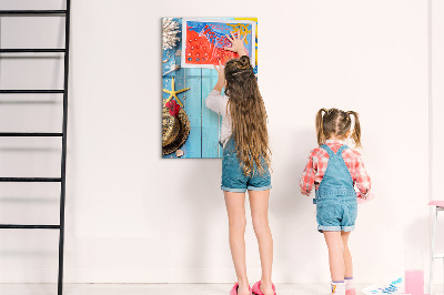 Glass dry erase board magnetic Beach set