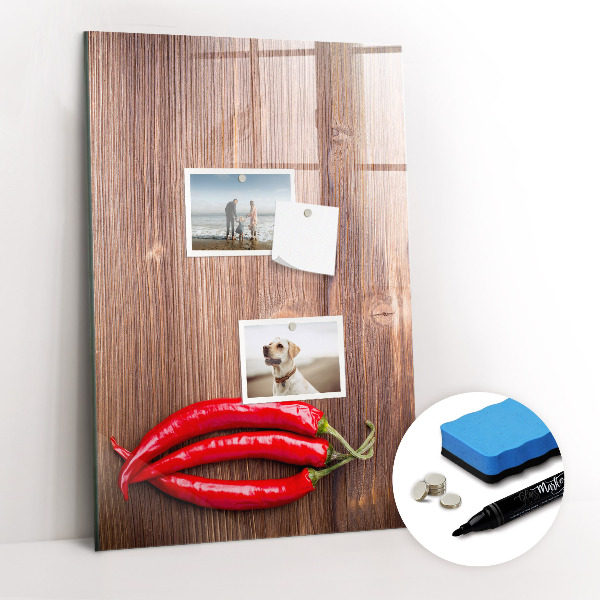 Magnetic board for drawing drawing Pepper on board