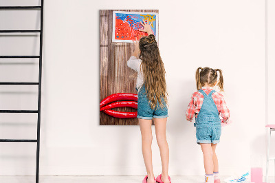 Magnetic board for drawing drawing Pepper on board