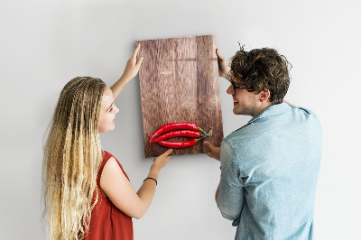 Magnetic board for drawing drawing Pepper on board