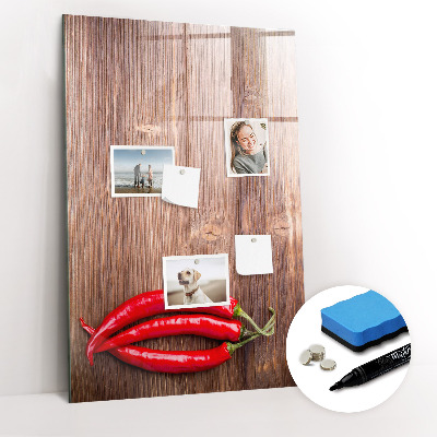 Magnetic board for drawing drawing Pepper on board