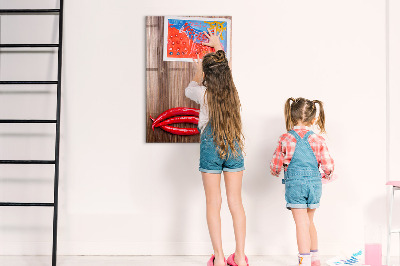 Magnetic board for drawing drawing Pepper on board