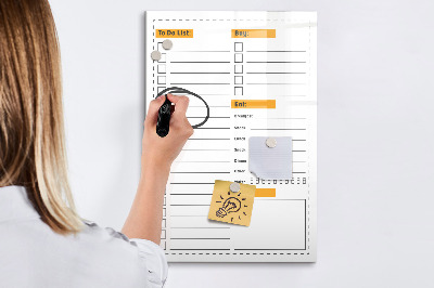 Glass dry erase board magnetic To-do list