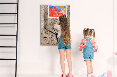 Magnetic board with marker Tree cross section