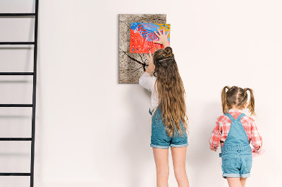 Magnetic board with marker Tree cross section