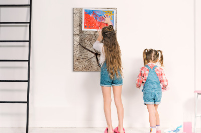 Magnetic board with marker Tree cross section