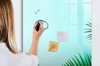 Glass dry erase board magnetic Tropical leaves