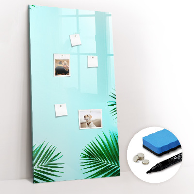 Glass dry erase board magnetic Tropical leaves