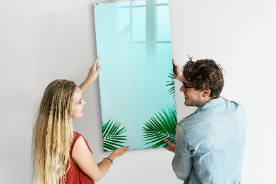 Glass dry erase board magnetic Tropical leaves