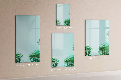 Glass dry erase board magnetic Tropical leaves