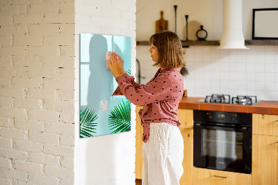 Glass dry erase board magnetic Tropical leaves