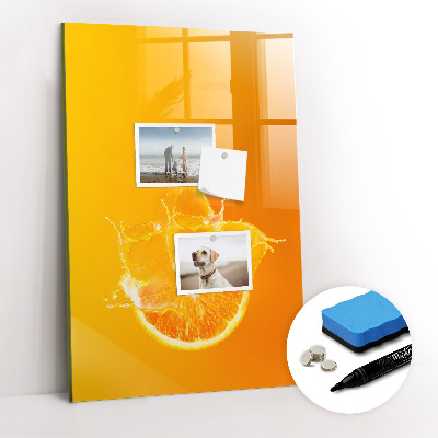 Glass dry erase board magnetic Sap orange