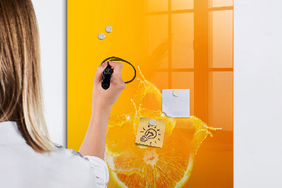 Glass dry erase board magnetic Sap orange
