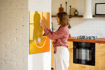 Glass dry erase board magnetic Sap orange