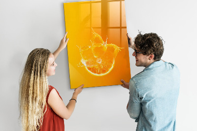 Glass dry erase board magnetic Sap orange