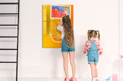 Glass dry erase board magnetic Sap orange