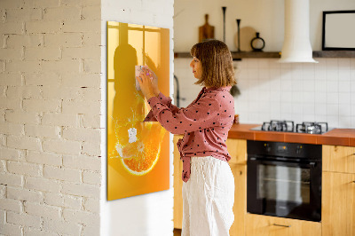 Glass dry erase board magnetic Sap orange