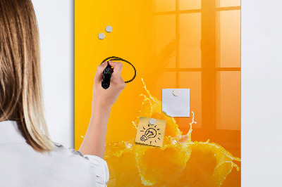 Glass dry erase board magnetic Sap orange