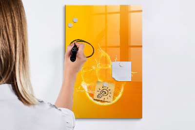 Glass dry erase board magnetic Sap orange