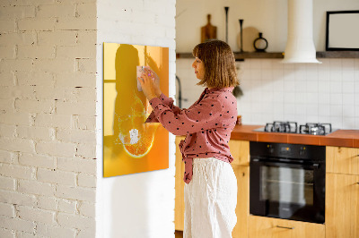 Glass dry erase board magnetic Sap orange