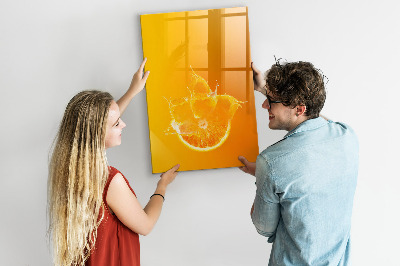 Glass dry erase board magnetic Sap orange