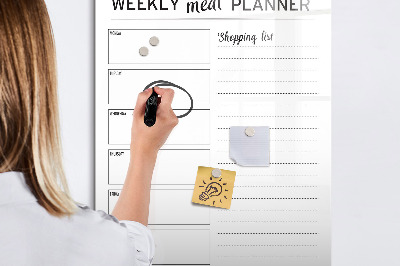 Magnetic marker board Weekly meal planner