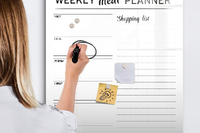 Magnetic marker board Weekly meal planner