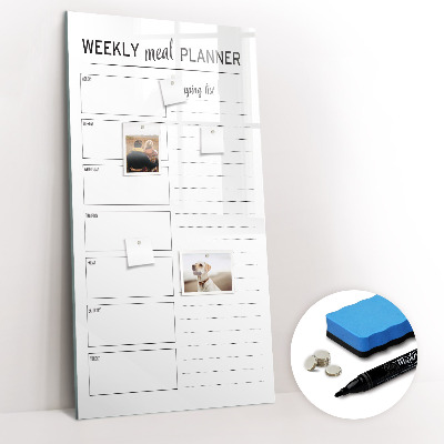 Magnetic marker board Weekly meal planner
