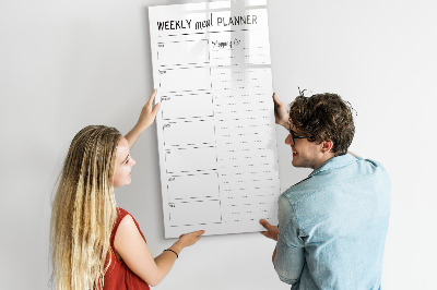 Magnetic writing board Weekly meal planner