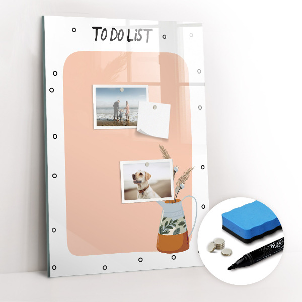 Magnetic marker board To-do list