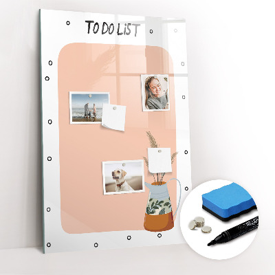 Magnetic marker board To-do list