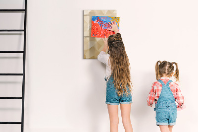 Magnetic marker board Triangles abstraction