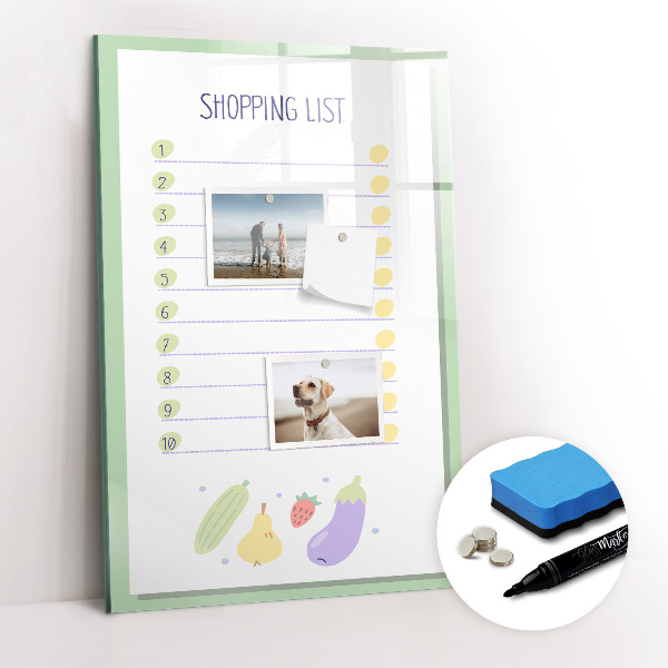 Glass dry erase board magnetic Summer Beach Sand