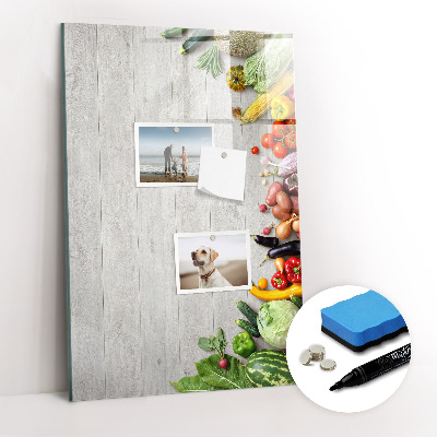 Magnetic marker board Vegetables on Wood