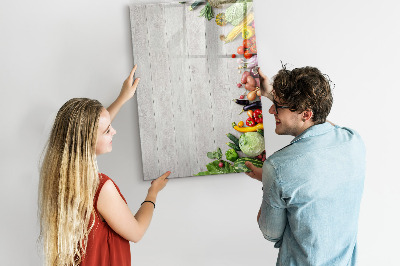 Magnetic marker board Vegetables on Wood