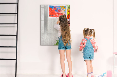 Magnetic writing board Vegetables on Wood