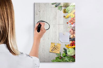 Magnetic marker board Vegetables on Wood