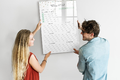 Glass dry erase board magnetic Meal Planner