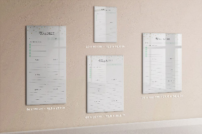 Glass dry erase board magnetic Meal Planner