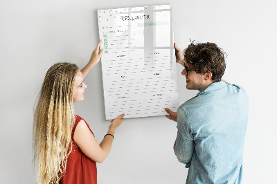 Glass dry erase board magnetic Meal Planner