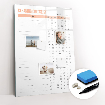 Magnetic board for drawing Cleaning Checklist