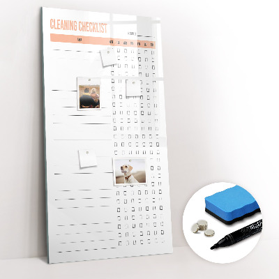 Glass dry erase board magnetic Cleaning Checklist