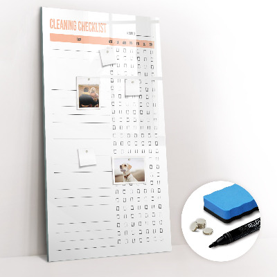 Magnetic board for drawing Cleaning Checklist