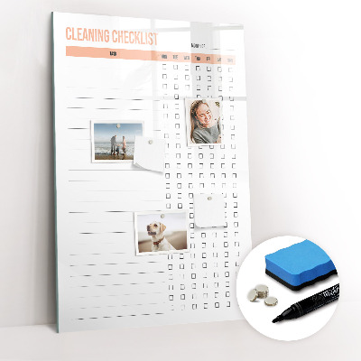 Glass dry erase board magnetic Cleaning Checklist